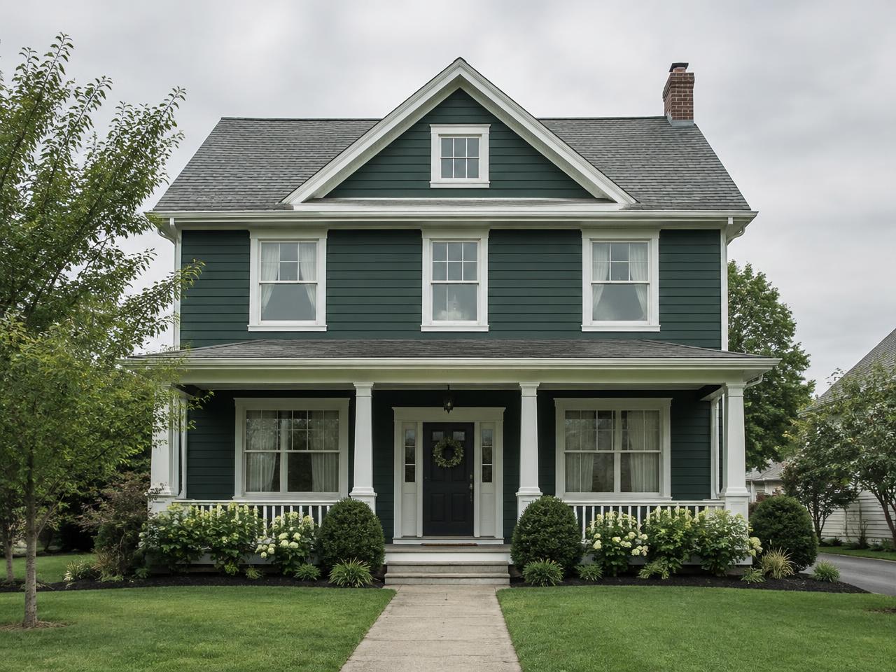 Painted two-story home exterior
